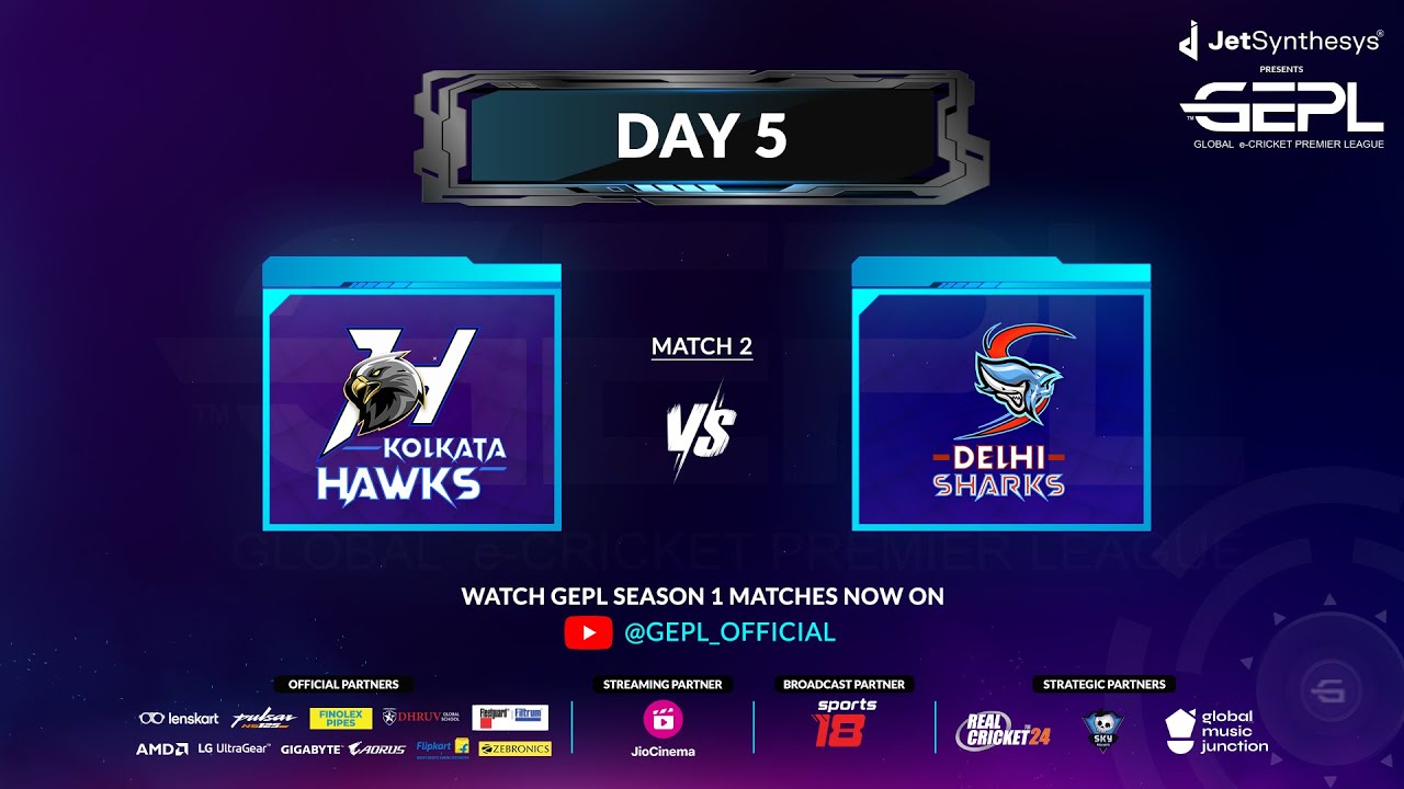 GEPL Season 1 Match 22 Kolkata Hawks vs Delhi Sharks