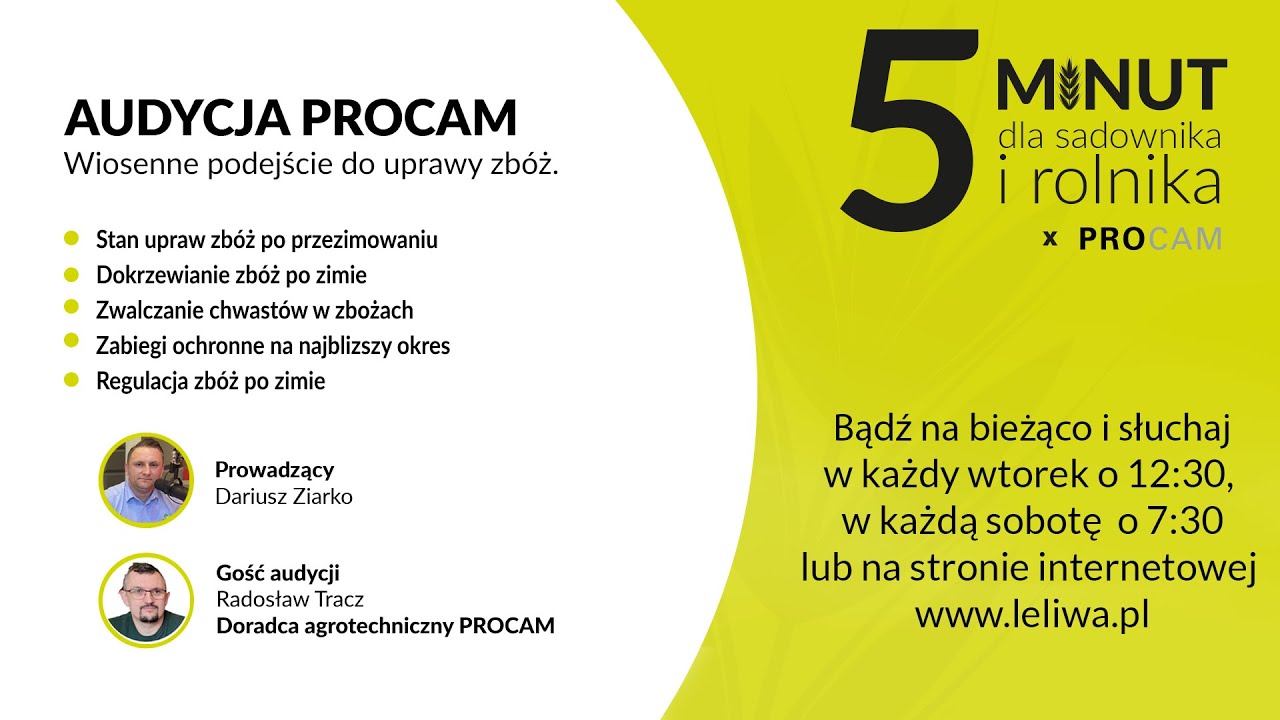 Audycja 5 Minut Dla Sadownika I Rolnika - Wiosenne podejscie do uprawy zb&oacute;ż