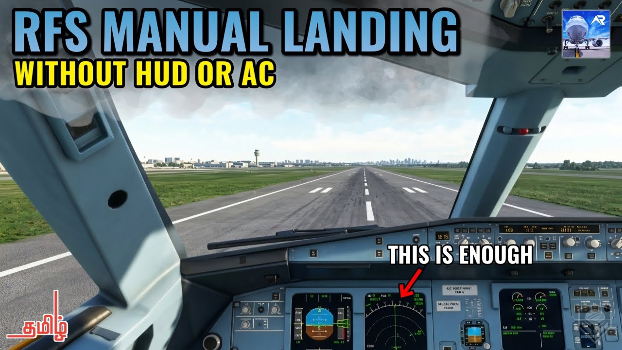 How to land a real flight simulator aircraft without HUD or Autopilot | RK Gaming Tamil