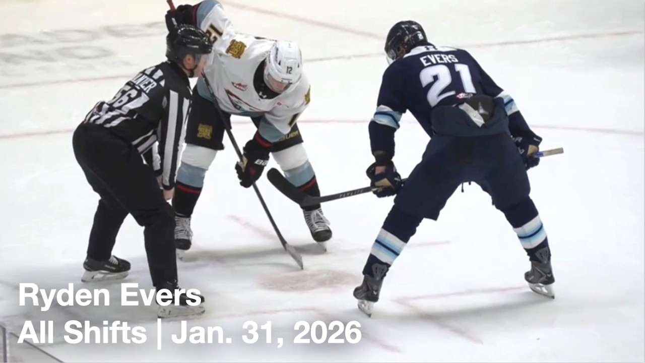 Ryden Evers (PEN21) | All Shifts | Penticton Vees vs. Portland Winterhawks (WHL) | 1 31 2026