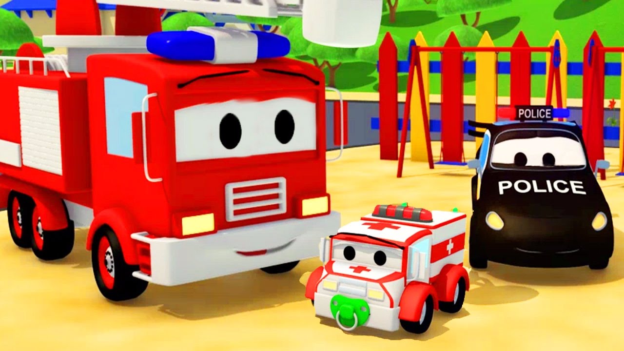 The Car Patrol: Fire Truck and Police Car and baby Amber disappearance in Car City | Cars & Trucks