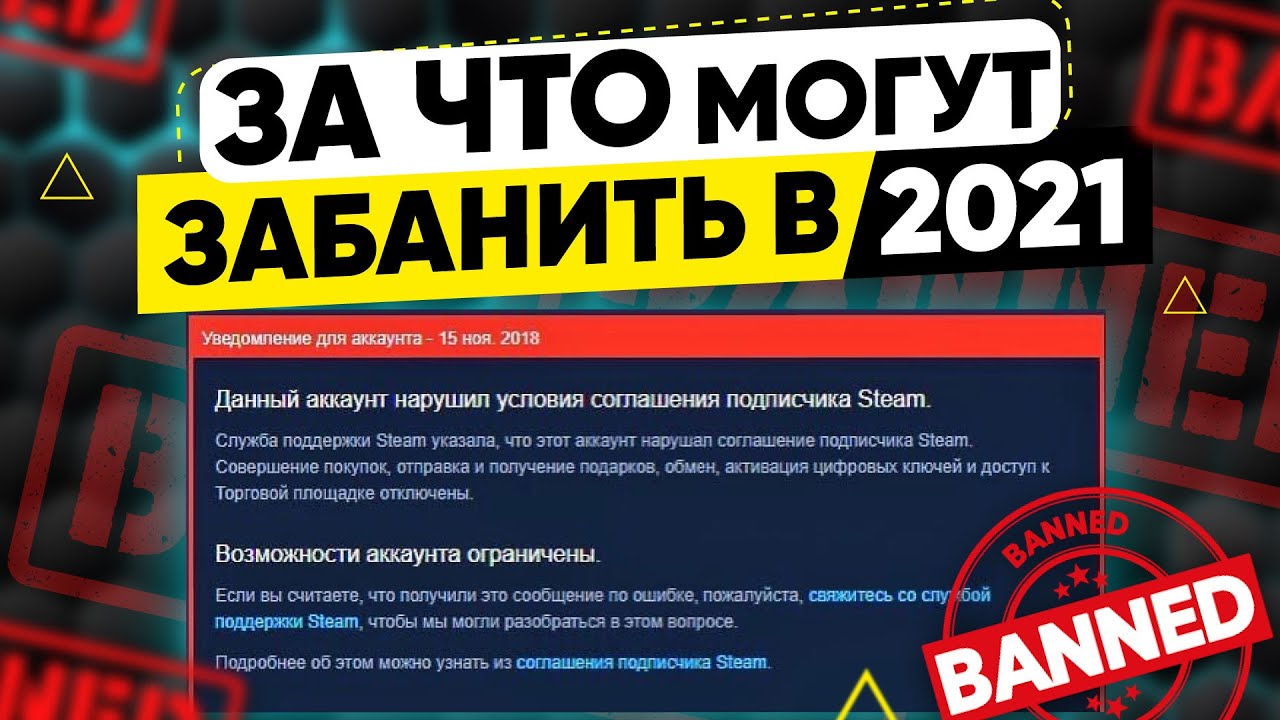БАН в СТИМЕ в 2021 ГОДУ - ЗА ЧТО МОГУТ ДАТЬ?