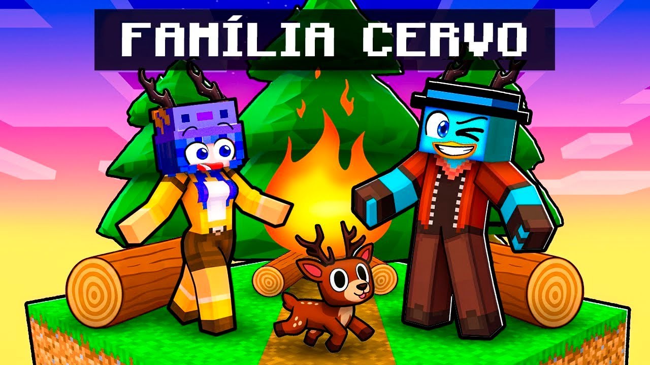 Tendo uma FAMÍLIA de CERVOS no Minecraft!