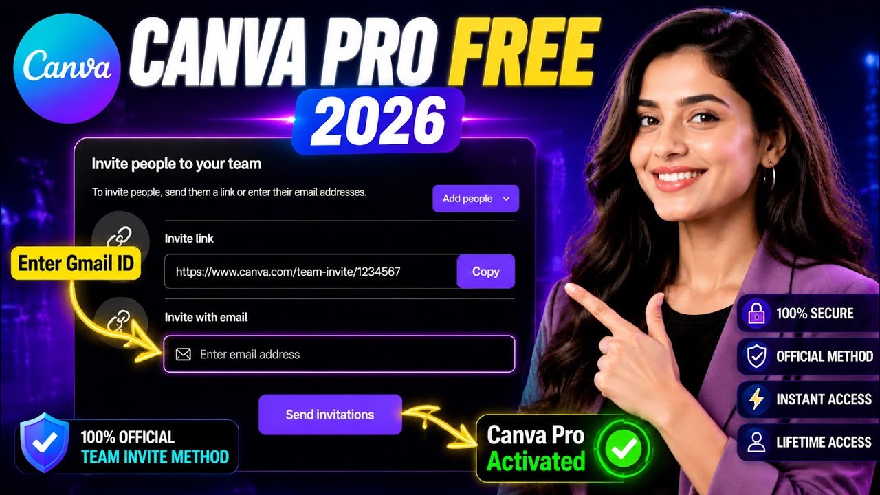 😍Canva PRO Team Invite Link FREE🔥| Team Invite Link 2026💯| Click and Enjoy