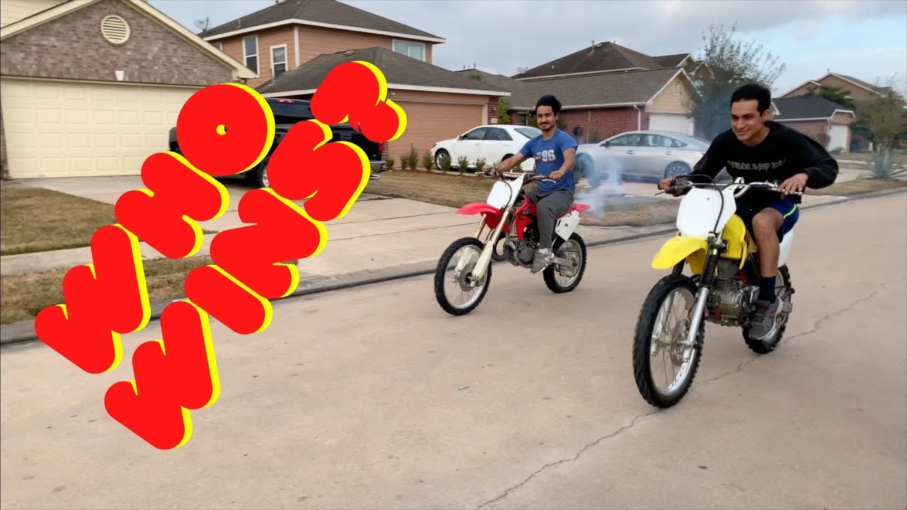Racing a Honda Cr85 vs Suzuki DRZ 125