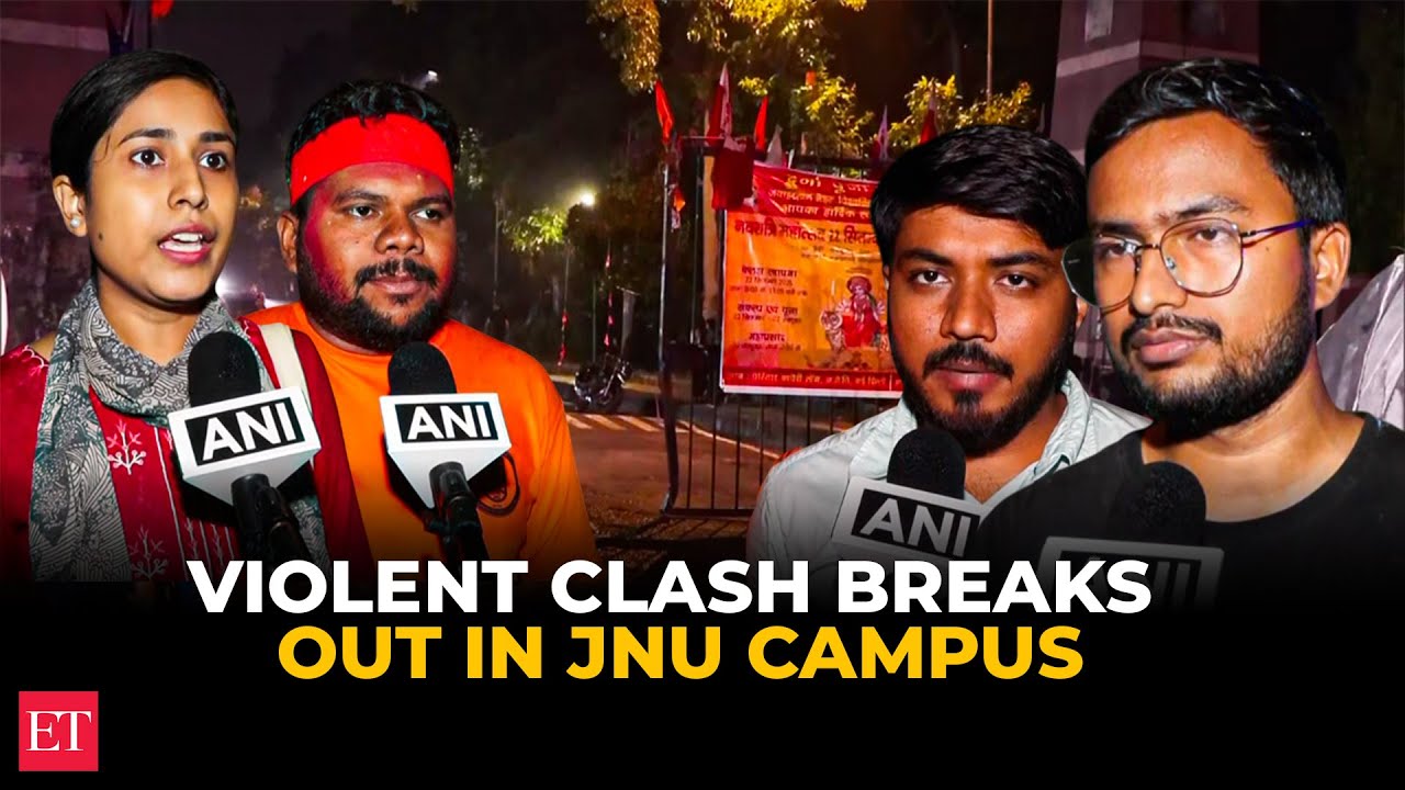 Violent clash breaks out in JNU campus b/w ABVP & Left over &lsquo;Visarjan Shobha Yatra&rsquo; on Vijayadashami