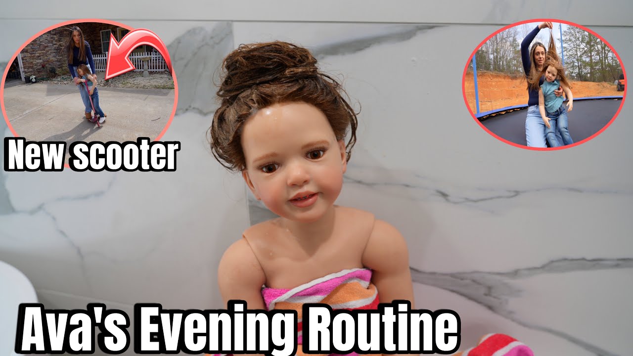 Reborn Doll Ava's Evening Routine spending time outside and Hair Wash day