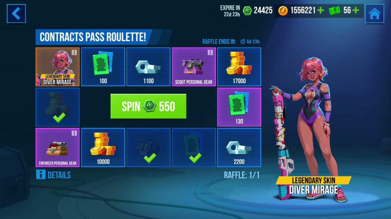Diver mirage Skin opening from ROULETTE (BULLET ECHO INDIA) #gaming 