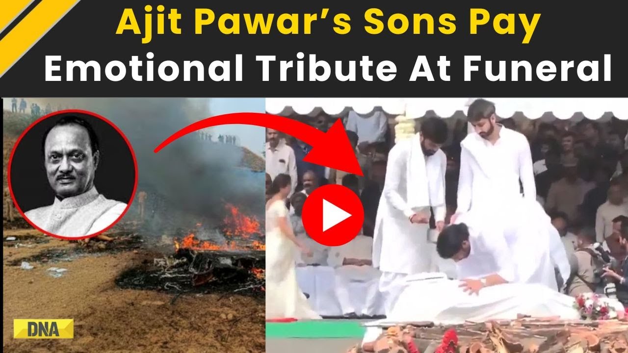 Ajit Pawar Death: Emotional Moments As Ajit Pawar’s Sons Attend Final Farewell