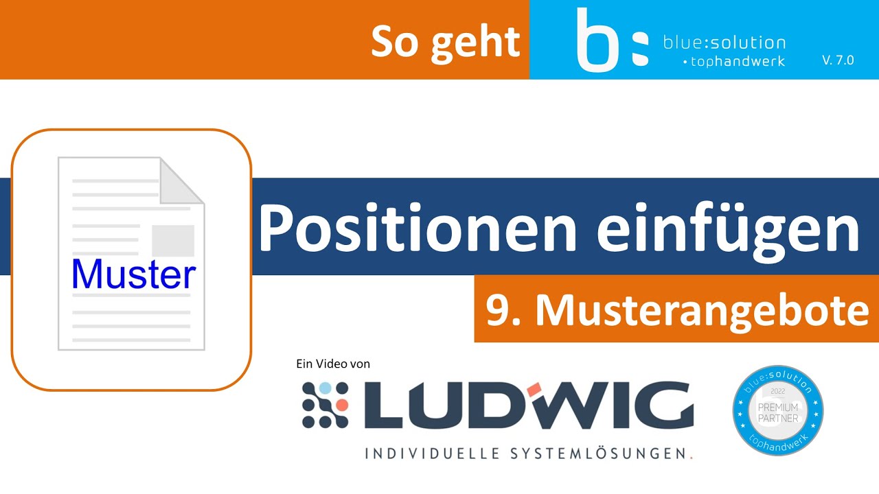Musterangebote als Vorlagen für neue Angebote in blue:solution - tophandwerk erstellen und verwenden
