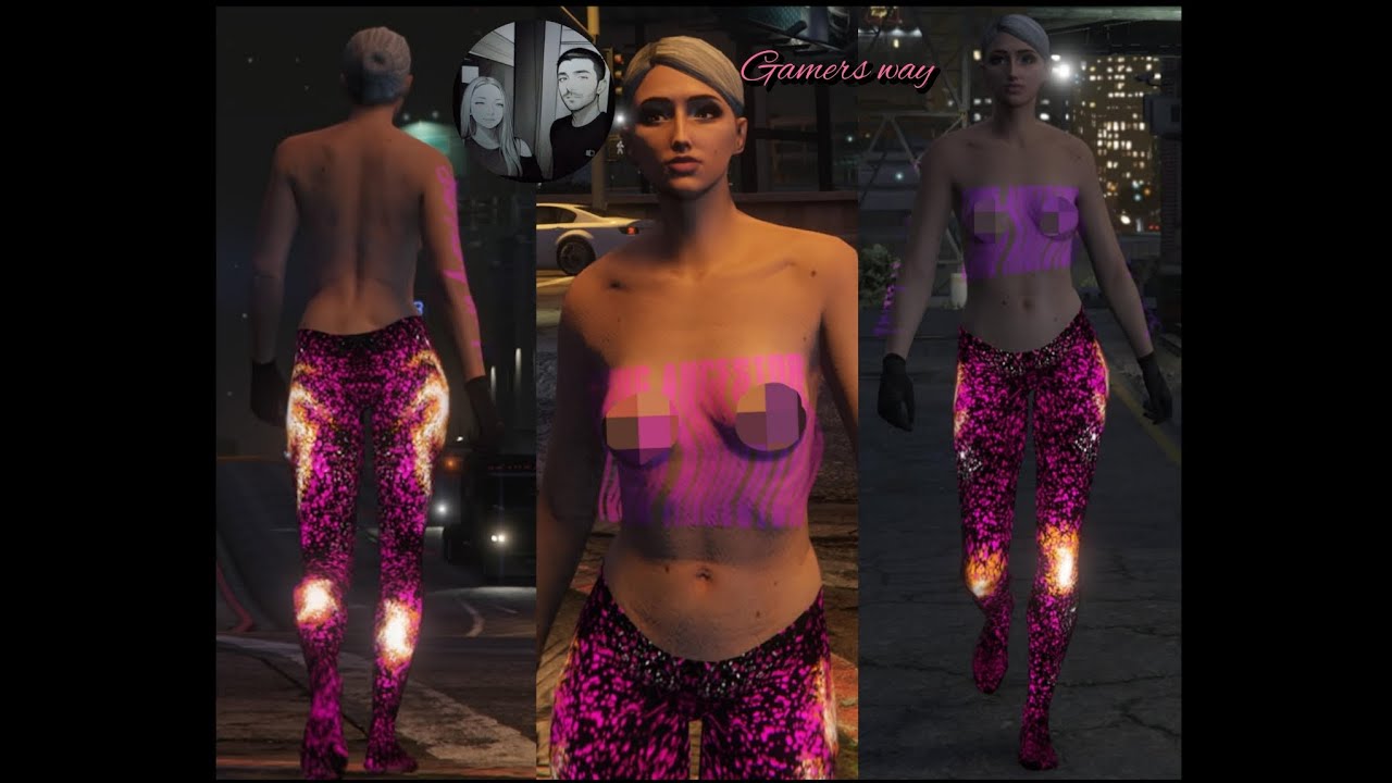 Глитч на мод костюм , gta 5 online ( голая грудь ) outfits tutorial