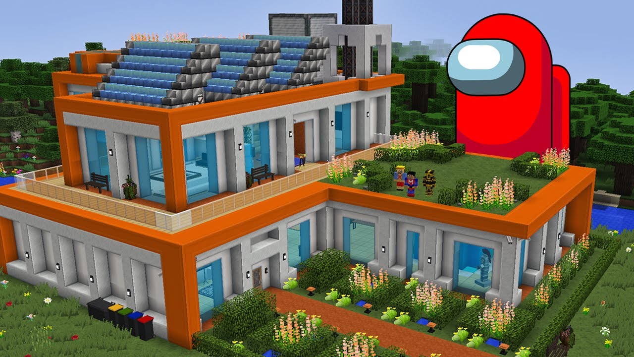 APARECE UN AMONG US GIGANTE EN MI CASA EN MINECRAFT TROLL 😱