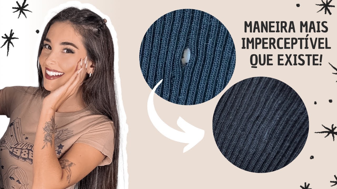 COMO CONSERTAR FUROS EM ROUPAS de modo IMPERCEPTÍVEL | 3 técnicas muito simples e fáceis