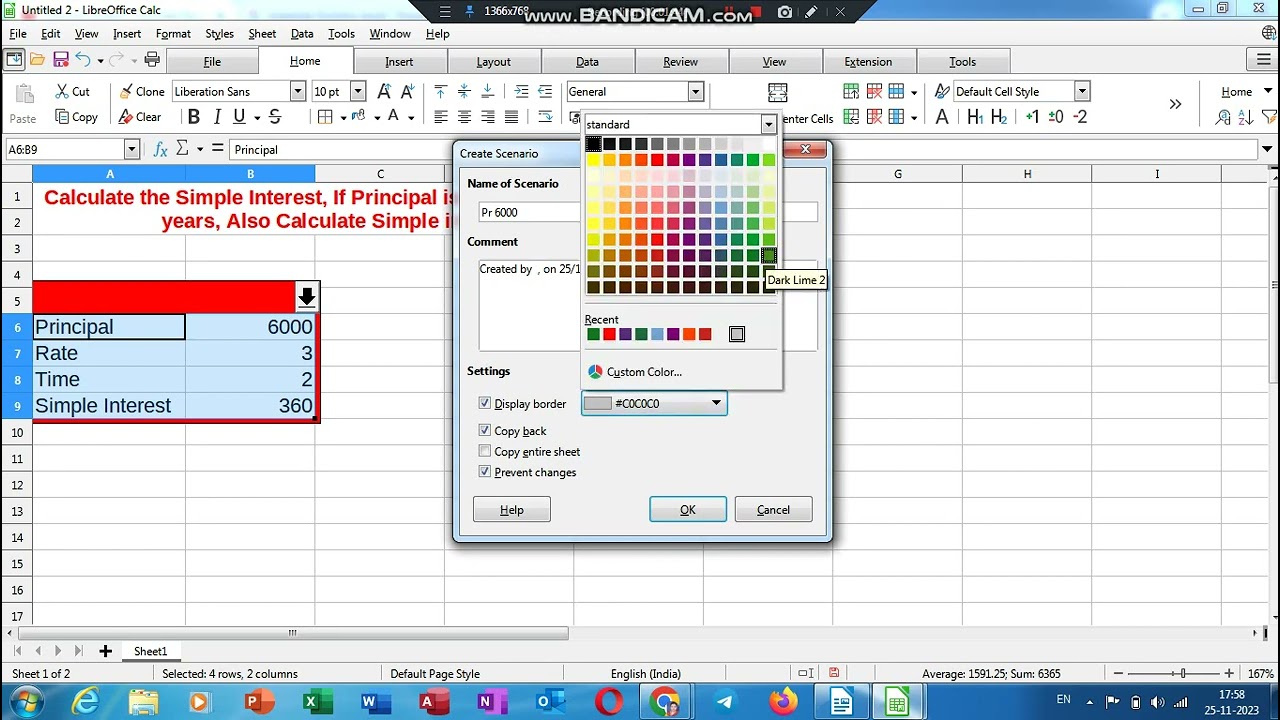 Scenario Manager in libreoffice calc | How to use the Scenario Manager function in Libreoffice calc