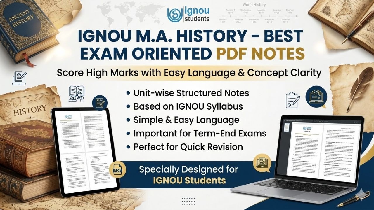IGNOU M.A. History PDF Notes &ndash; Best Exam Oriented Notes for High Marks #ignou