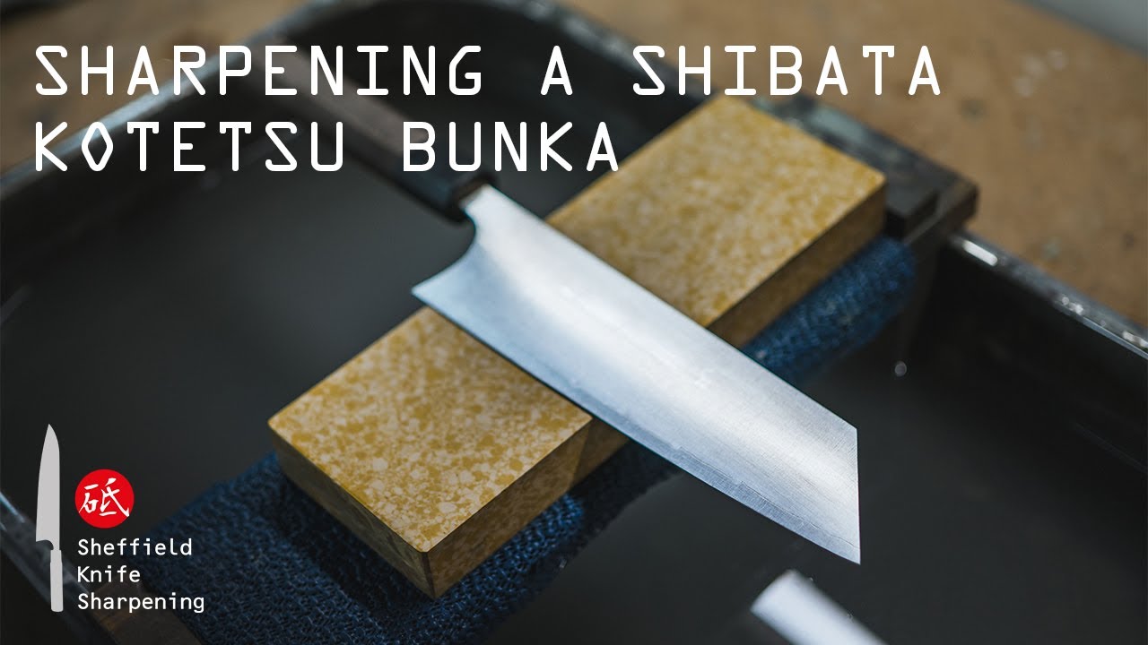 Sharpening a Shibata Kotetsu Bunka on Japanese Whetstones - Full Progression Knife Sharpening