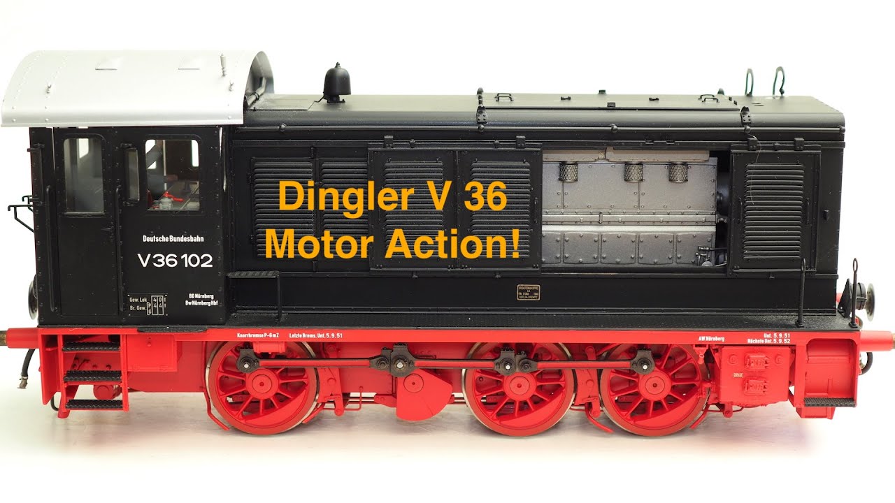 Dingler Gauge 1 Model 1/32 Diesel locomotive V 36 - engine replica with moving valve rocker arms
