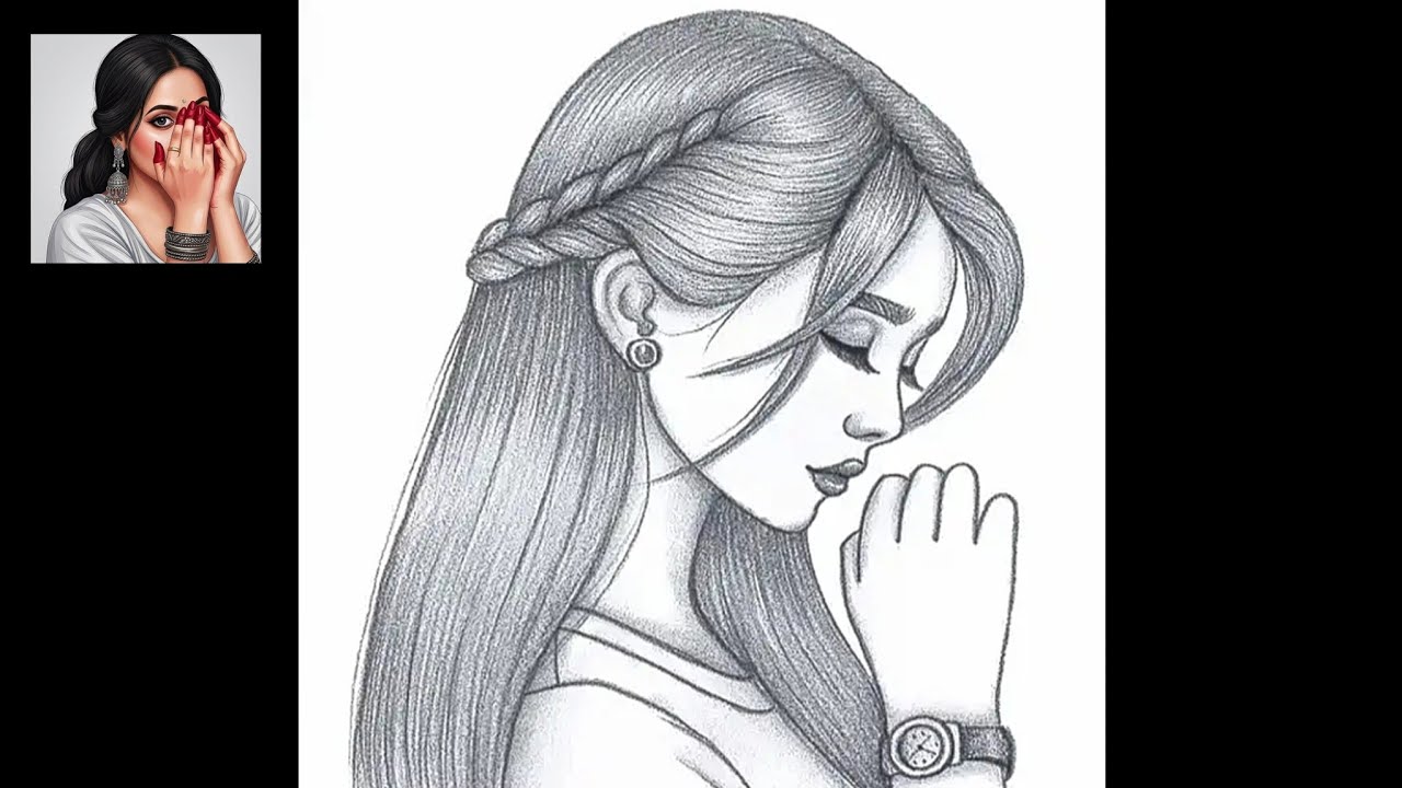 How to Draw a Girl Face with Hair Style || Pencil sketch for beginner || Girl drawing || Drawing