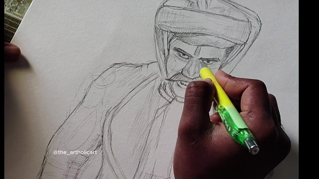 Veer Murarbaji Drawing Tutorial | Maratha Series |🙇🏽‍♂️🚩 @the_artholiArt
