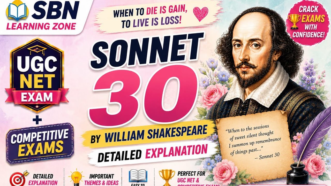 Sonnet 30: When to the sessions of sweet silent thought BY WILLIAM SHAKESPEARE  |Summary in Kannada|