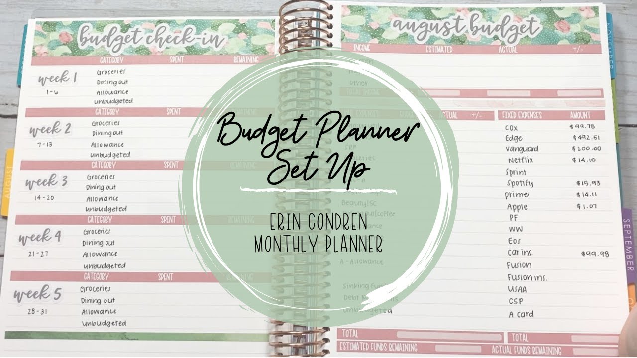 HOW I SET UP MY NEW BUDGET PLANNER | Erin Condren Monthly Planner