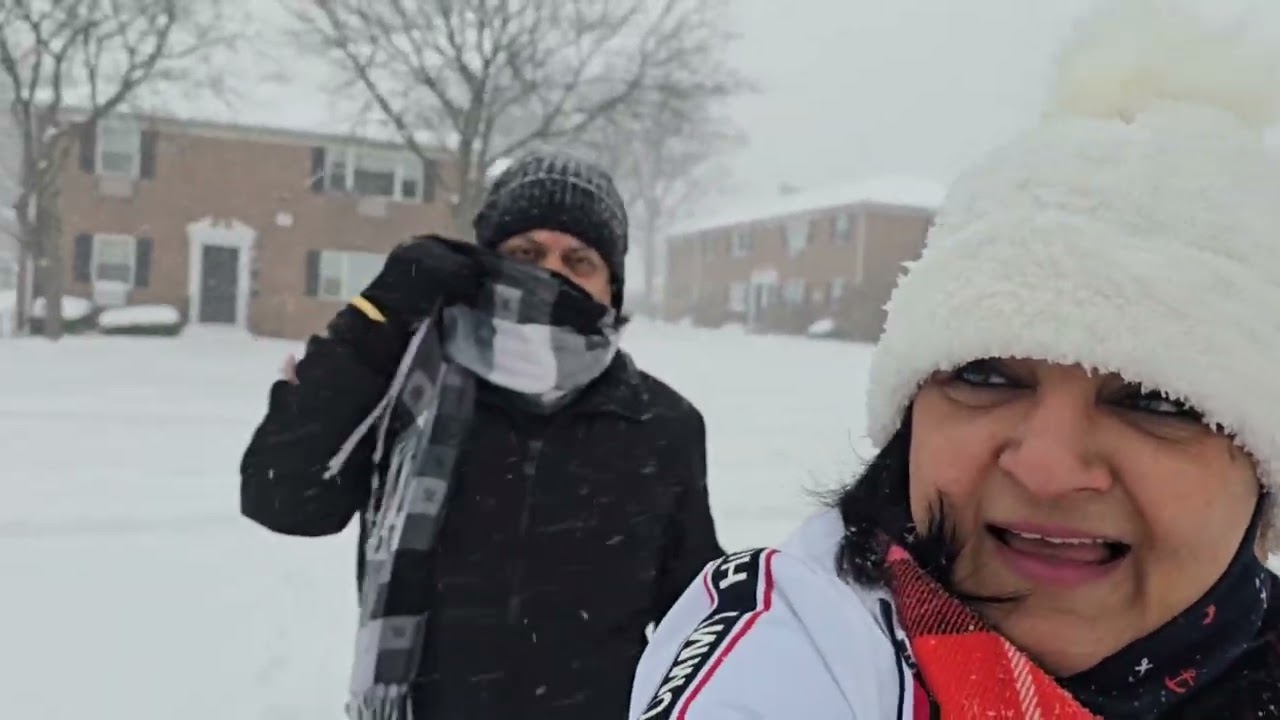 અમેરિકા 🇺🇸 ન્યૂજર્સી મા આવ્યું Snow ❄️ નું  વાવાઝોડું || vaishali Barot vloge ||