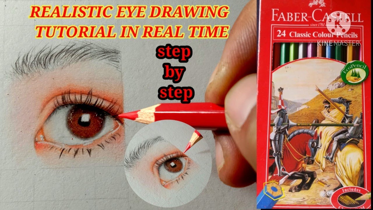 Realistic Eye Drawing Tutorial Using Color Pencil | Faber castell classic colour pencil | realtime