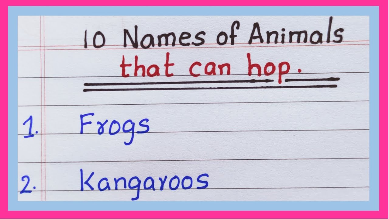 Names of Animals that can Hop | 10 animals that can hop | in English