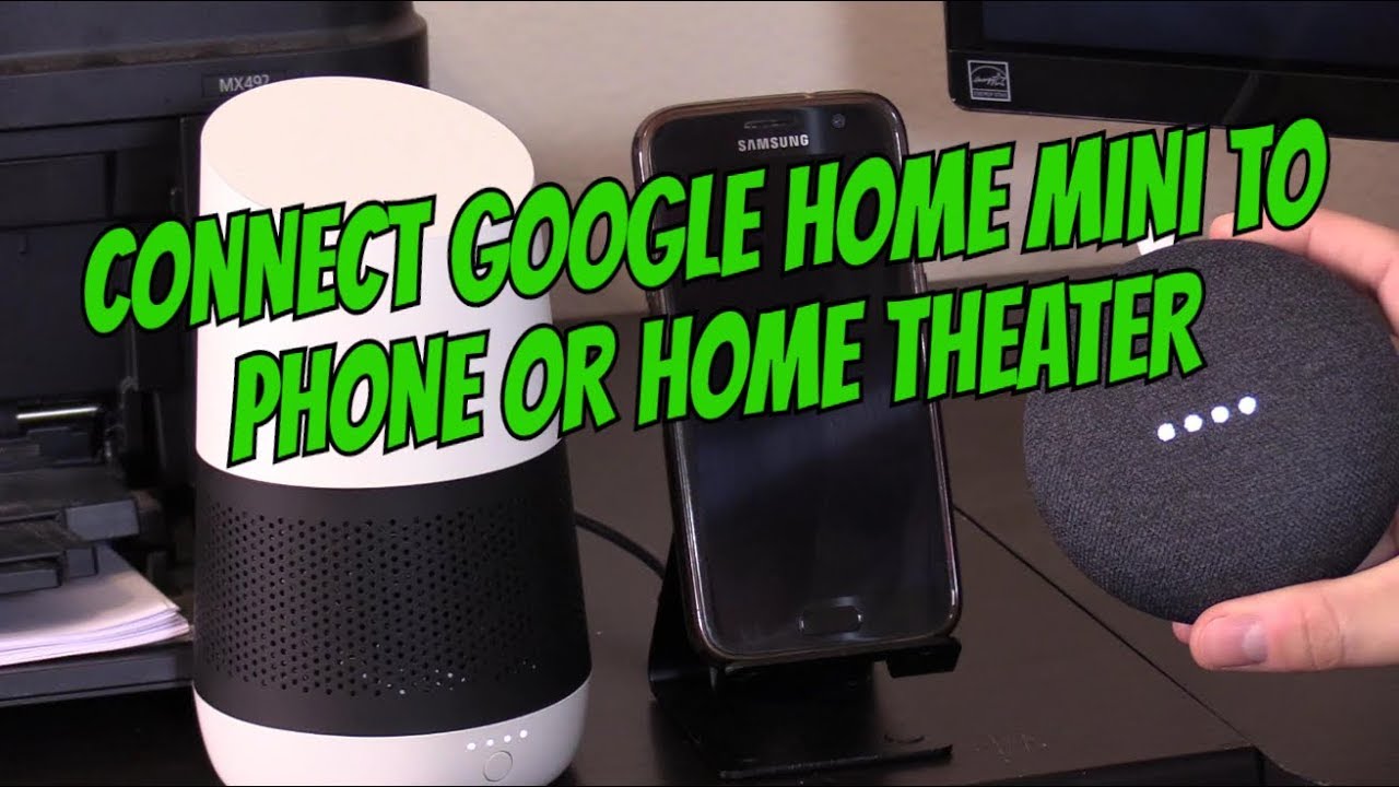 GOOGLE HOME MINI SETUP: CONNECT TO PHONE OR TV SPEAKERS !!!