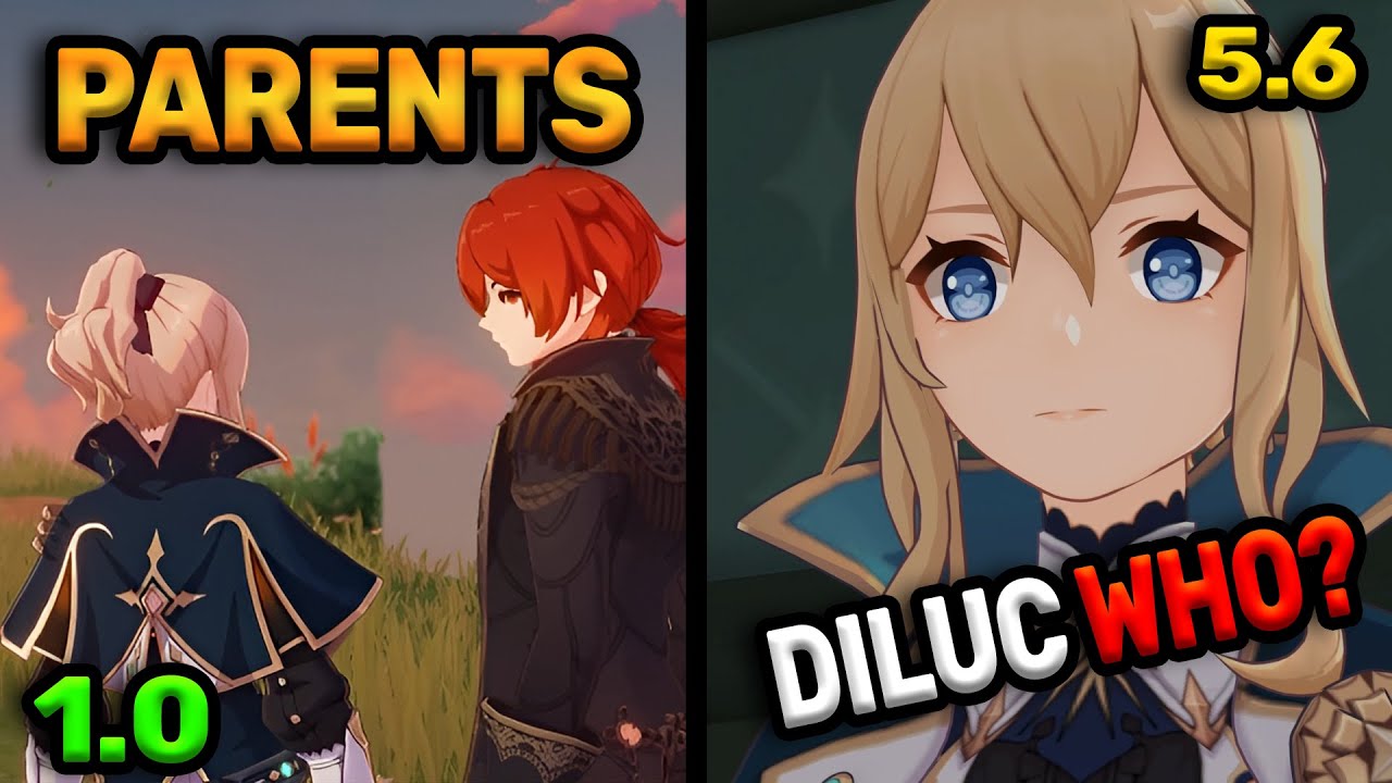 Diluc and Jean in 1.0 Vs Diluc and Jean in 5.6