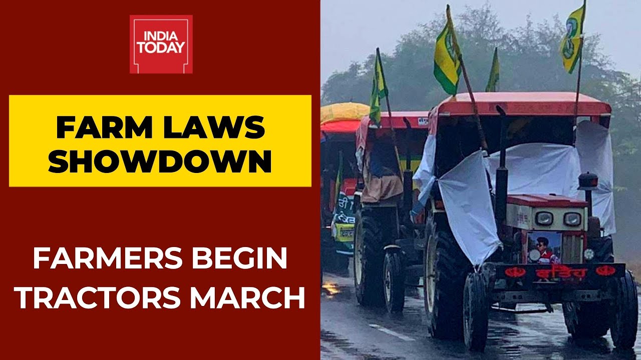 Protesting Farmers Begin Tractor Rally From UP's Ghaziabad To Haryana's Palwal