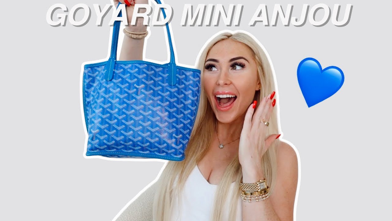 Goyard Mini Anjou Unboxing! 💙 (pricing, what's in my bag, + try-on!)