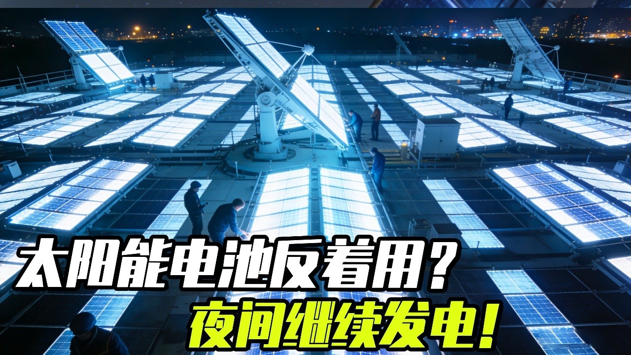 太阳能电池竟然能反着用？夜间继续发电！ #知识前沿派对 #太阳能 #储能 #发明
