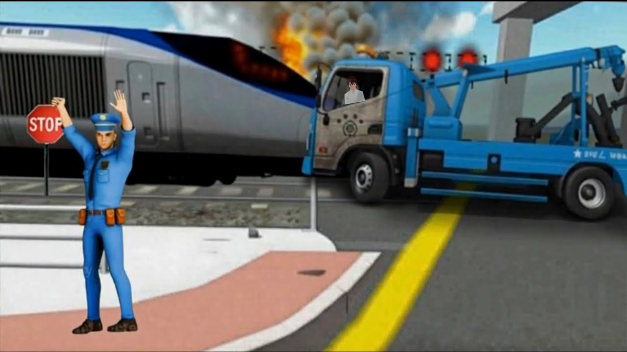 🚨 Train and Tow Truck Accident Scene  - 3D Driving Class Android Gameplay || 2025 Game 🎮 Simulator 