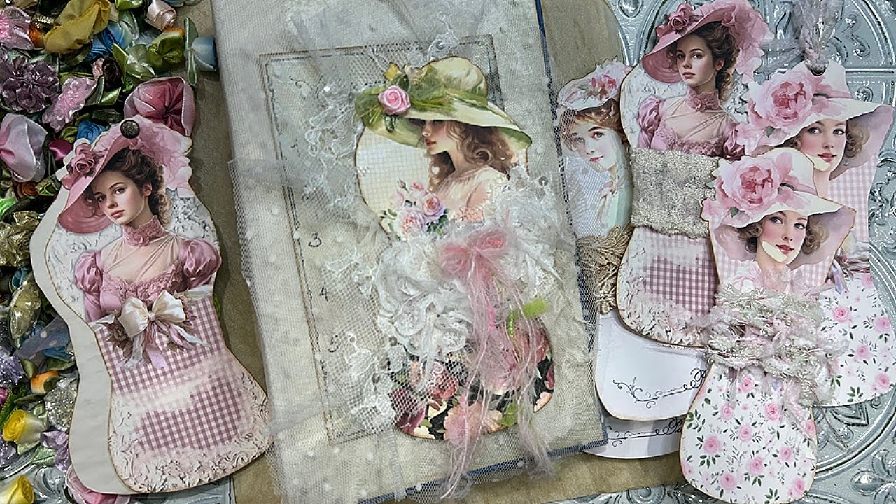 Victorian Ladies  Bookmarks  / Lace Holder / “junk journal” ephemera - New digital kit!