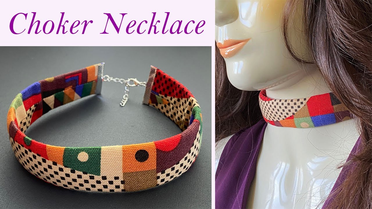 💖 How To Make A Beautiful Fabric Statement Choker Necklace | Colar gargantilha | अवस्र्द्ध हार