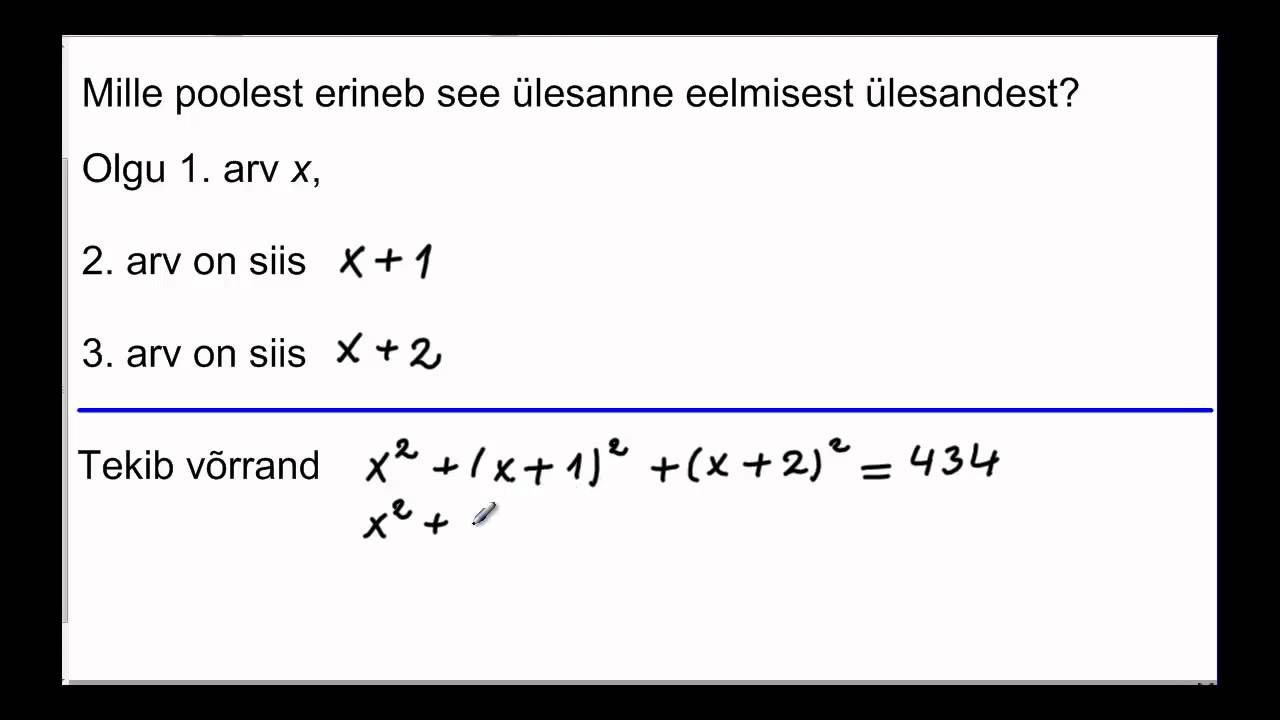Tekstülesanded I osa