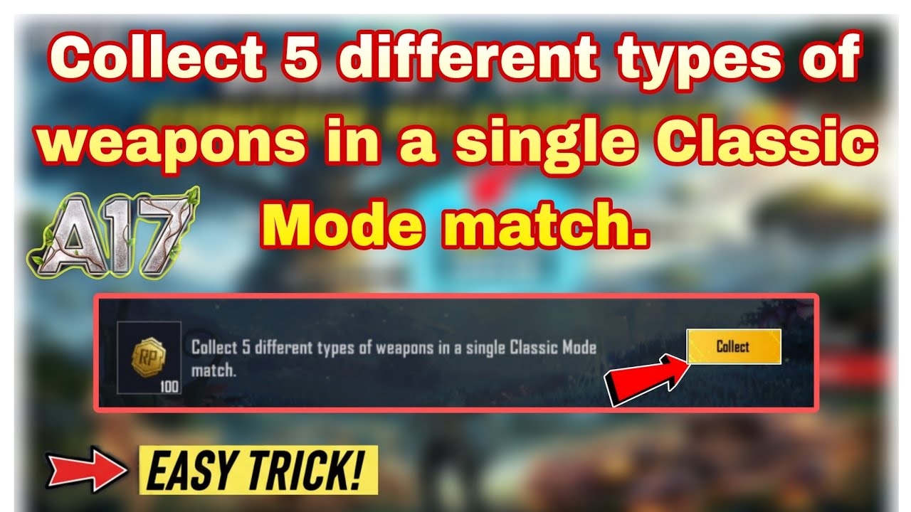 Collect 5 Different Types of Weapons in a Single Match BGMI | Week 1 RP Mission Kaise Kare