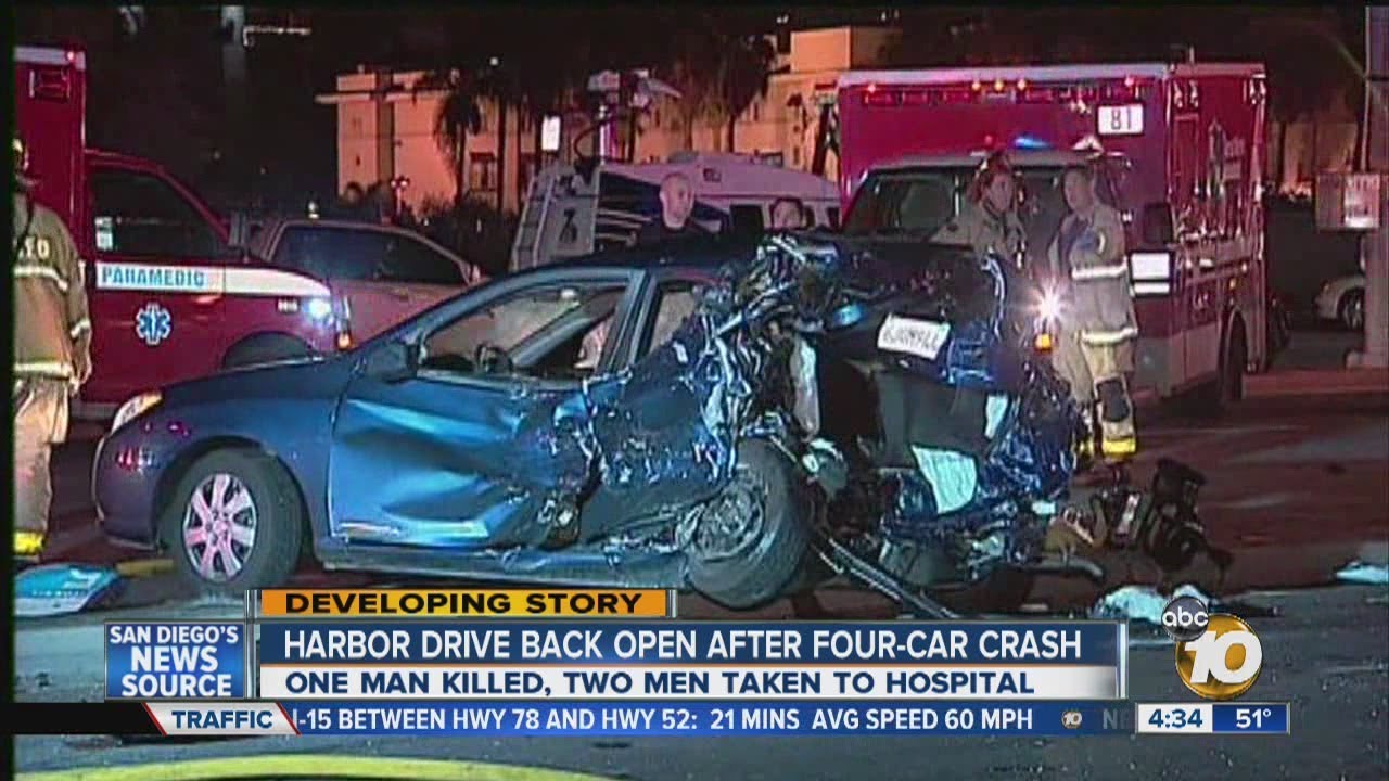 1 dead, 2 injured in Harbor Drive crash