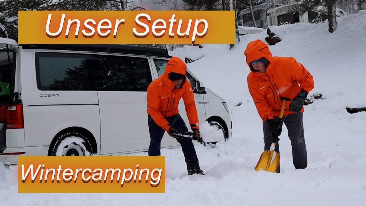 Unser Setup im T6 California Ocean beim Wintercamping / Campingplatz Sölden