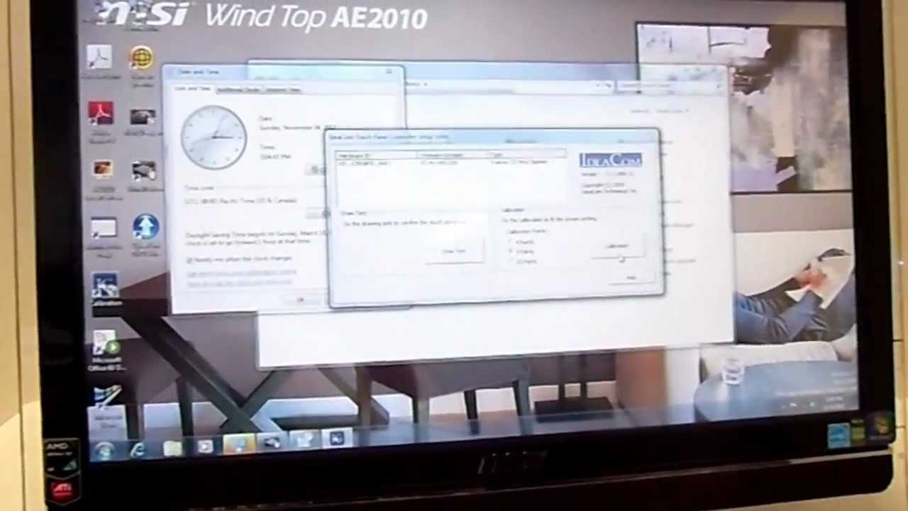 MSI AE2020 20" AIO touchscreen computer calibration tests