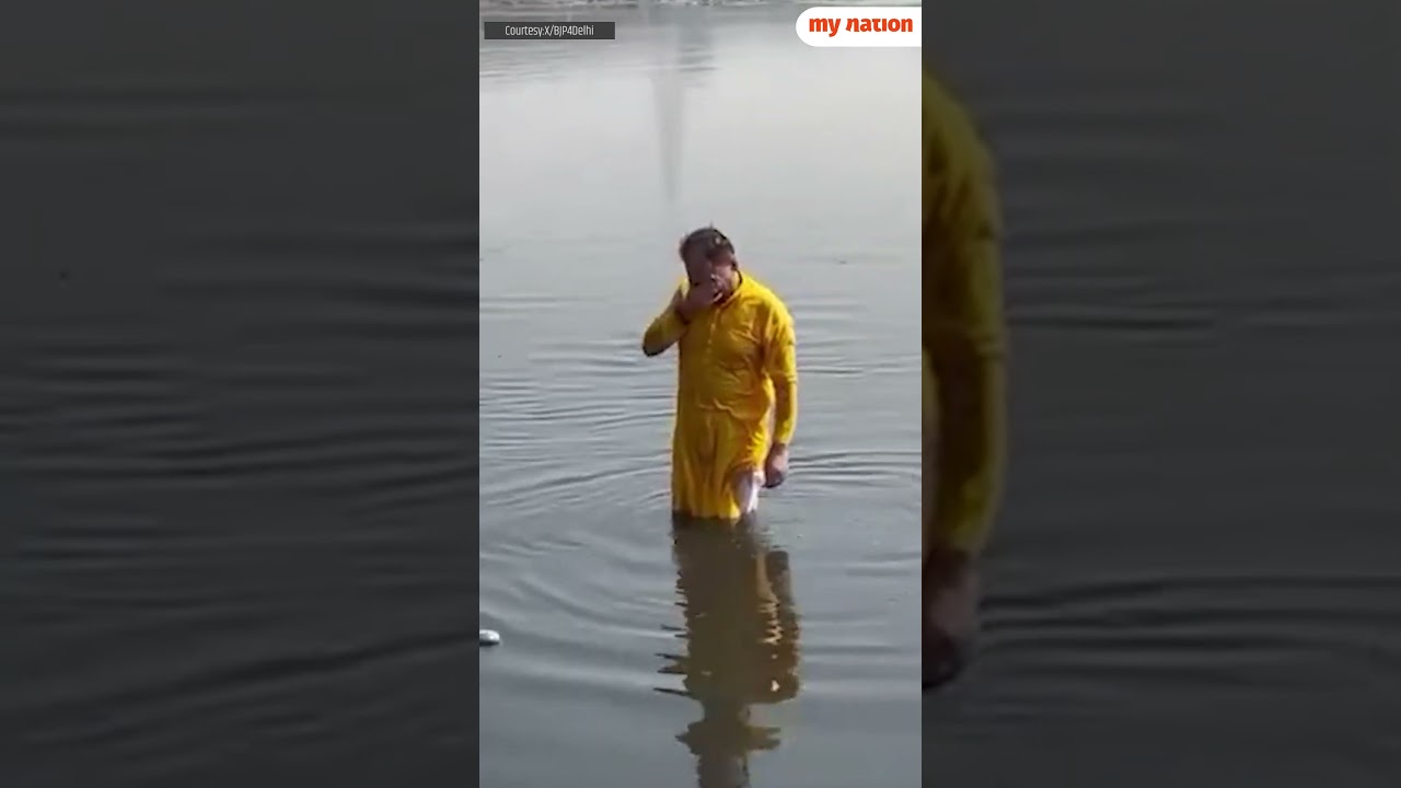 Delhi Pollution: BJP's Virendra Sachdeva Protests by Dipping in Toxic Yamuna!