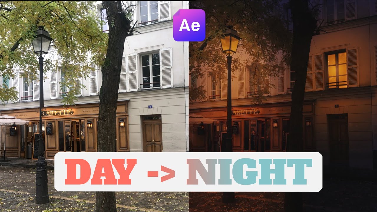 ДЕНЬ в НОЧЬ с объемным светом | After Effects