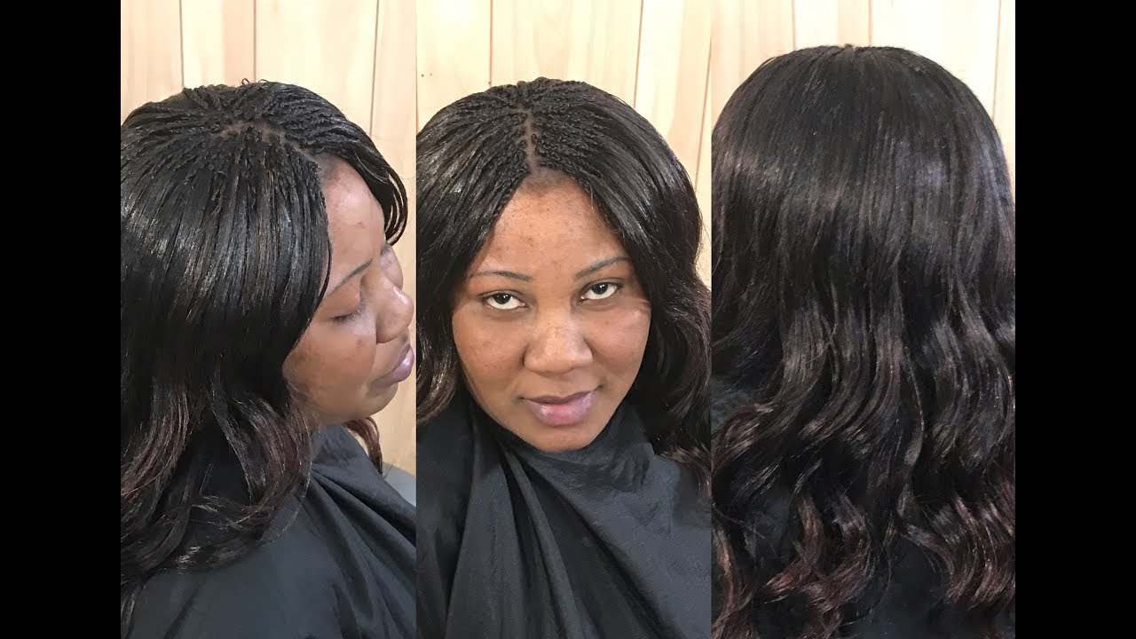 SEW IN WEAVE WITH MICRO BRAIDS LEAVE OUT