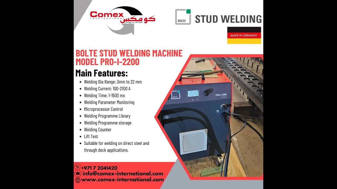 Comex International | BOLTE Stud Welding | PRO-I-2200 | Demonstration | Training