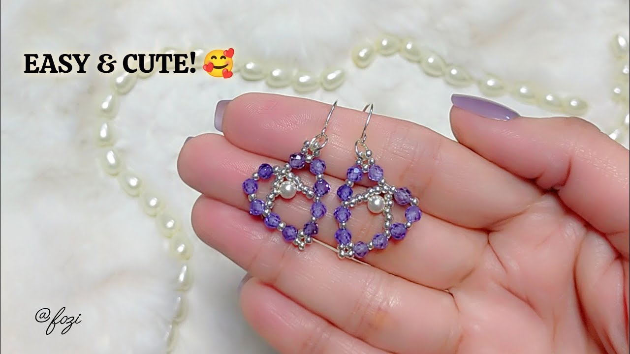 DIY Viral Aesthetic Beaded Heart Earrings! 💜✨ (Valentine’s Day 2026)