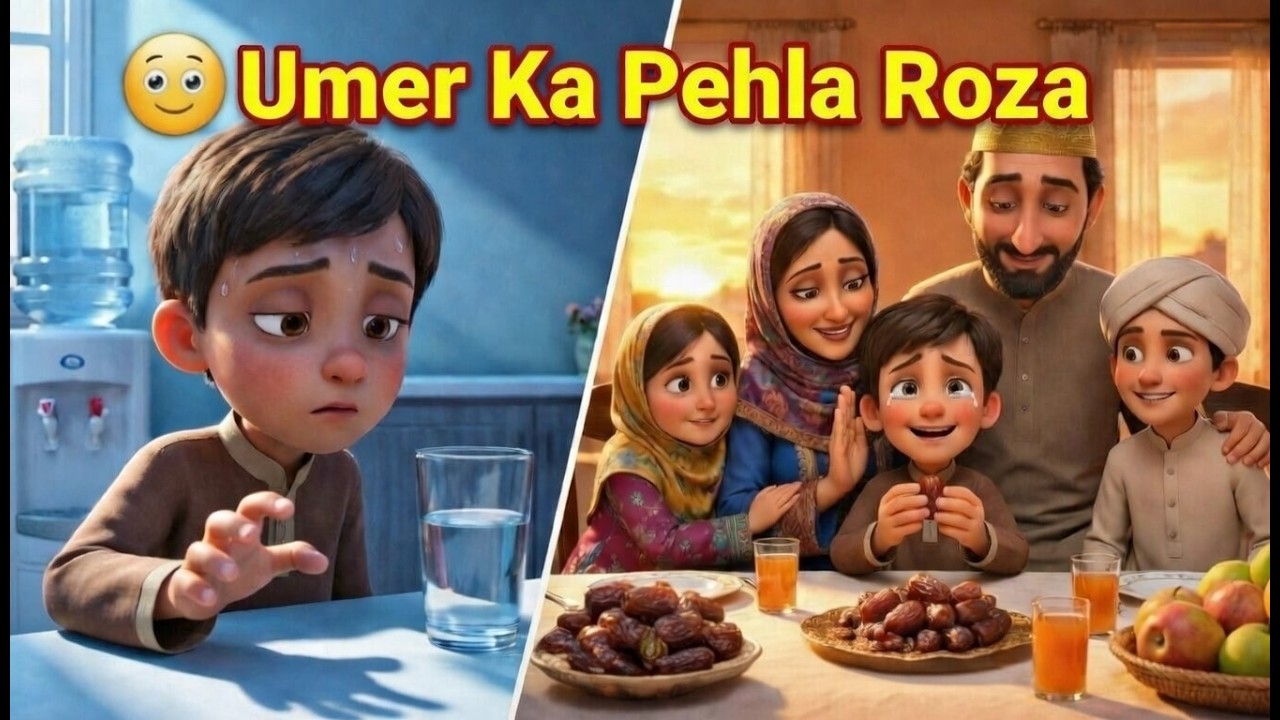 Umer Ka Pehla Roza – Sabr, Sharing, Aur Iftar Ki Barkat  | Islamic 3D Story