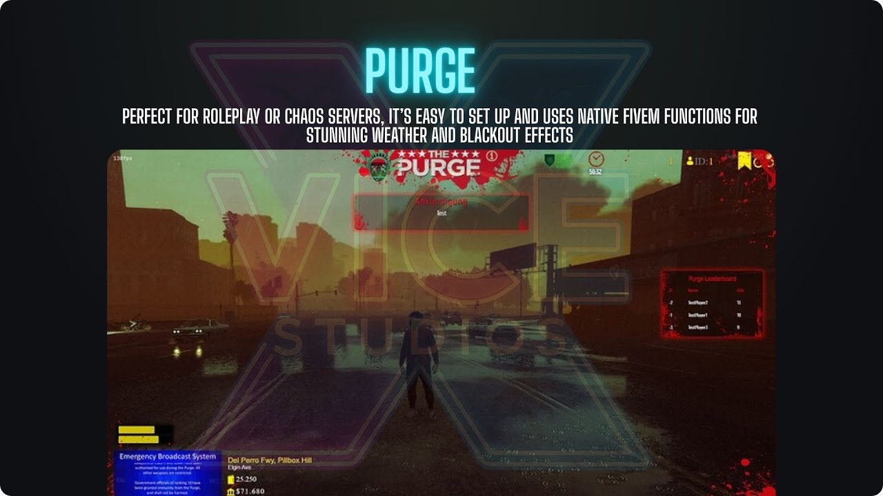 Purge Script UPDATE FiveM - ESX - QB - ViceX Studios - GTARP
