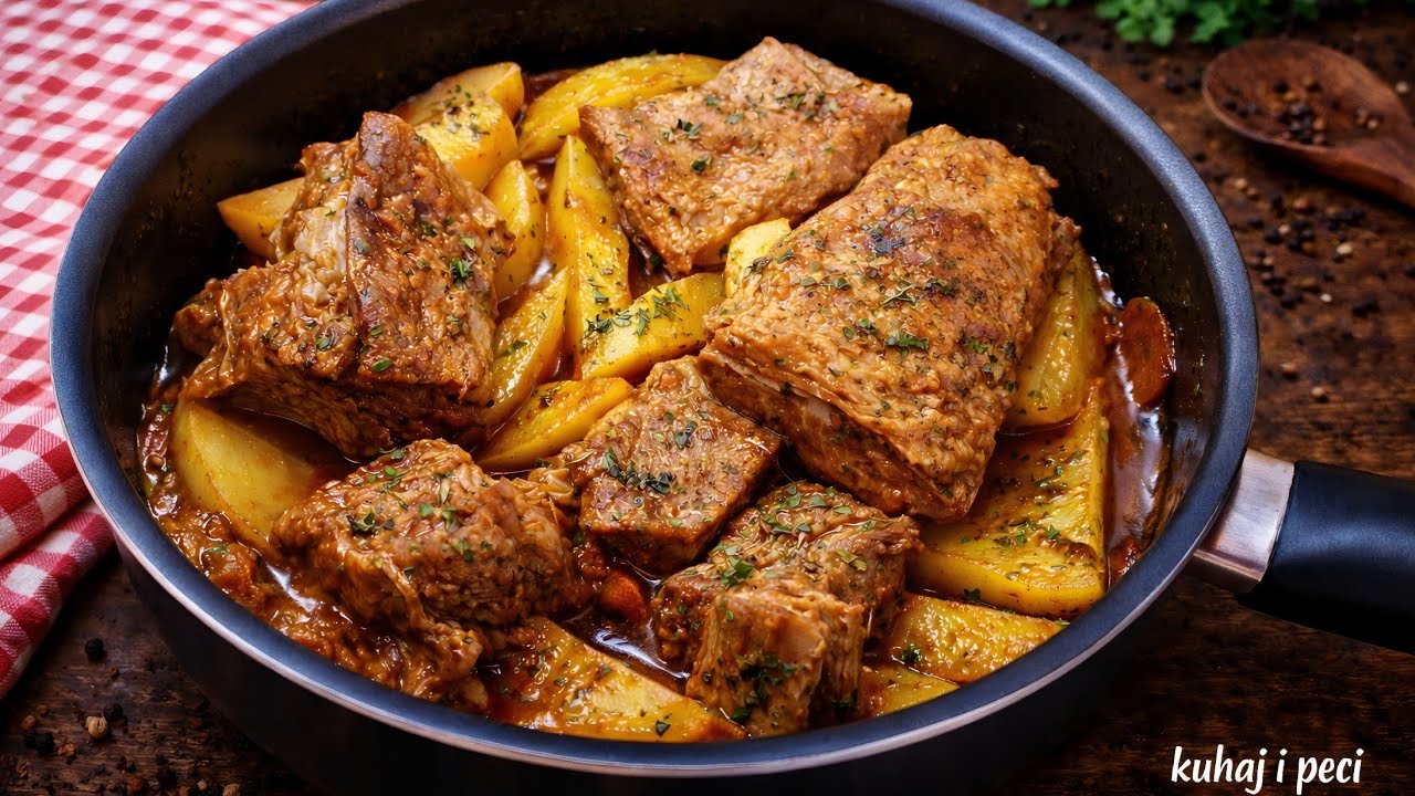 Мясо в соусе 💧 самый простой рецепт фантастического обеда и все в 1 горшочке