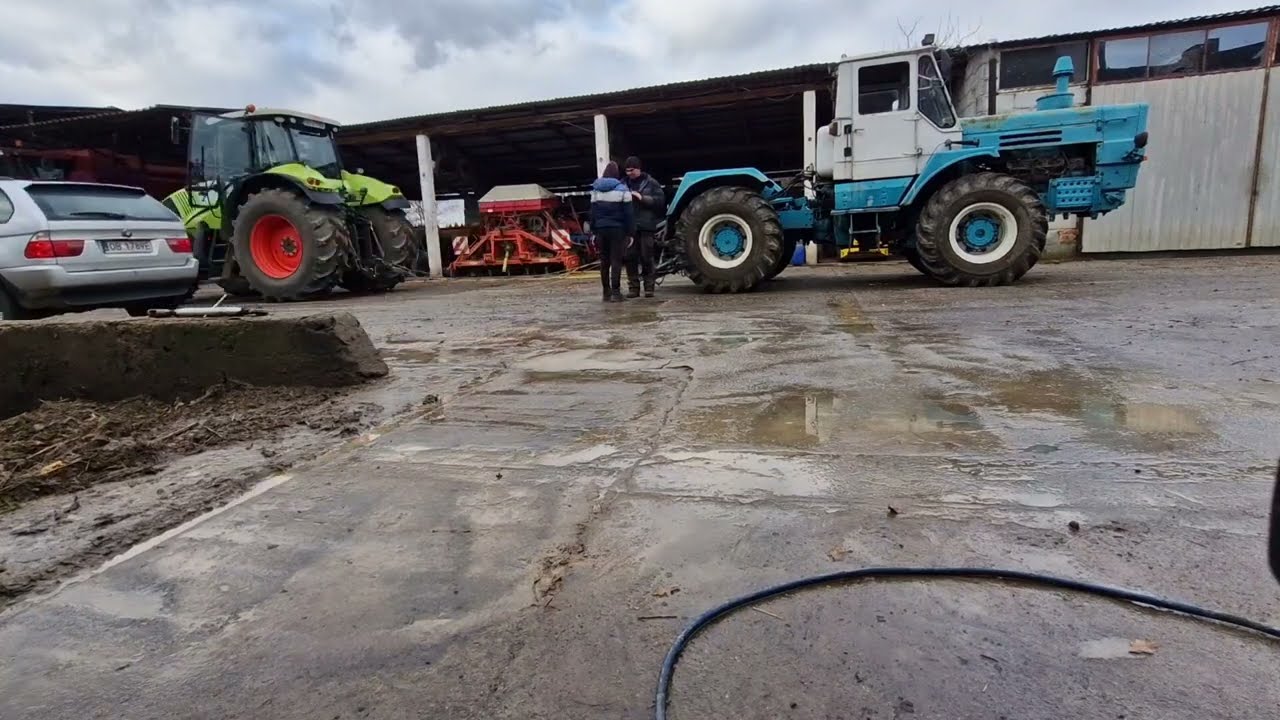 Starcie tynów htz t150k Claas axion 810 i Fortschritt 323